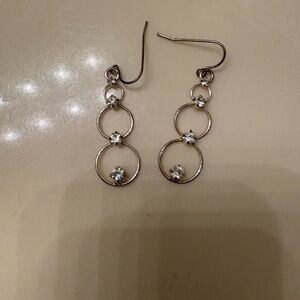 Chic Silver Circle Drop Earrings